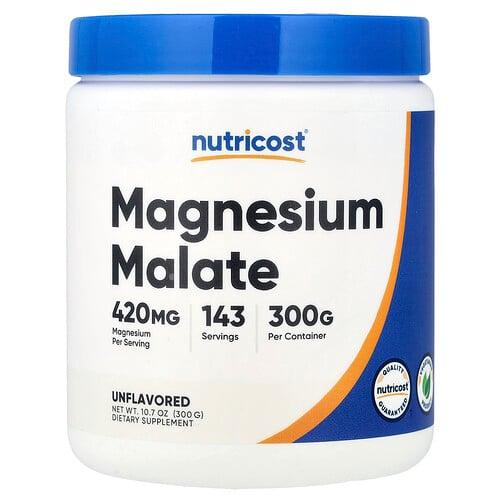 뉴트리코스트 Nutricost, 마그네슘 말레이트, 무맛, 300g(10.6oz)