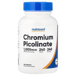 뉴트리코스트 Nutricost, 피콜린산크로뮴, 1,000mcg, 240정
