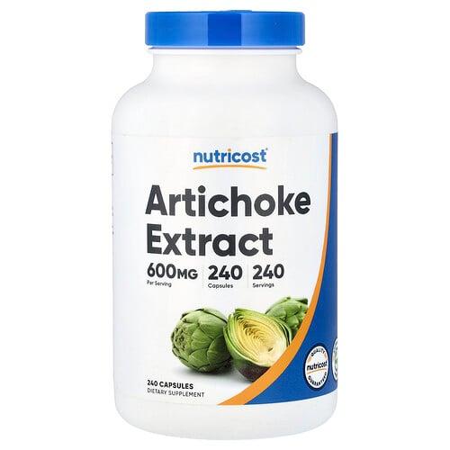 뉴트리코스트 Nutricost, 아티초크 추출물, 600mg, 캡슐 240정