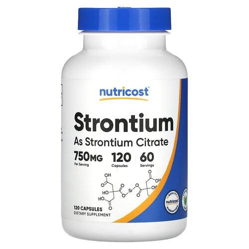 뉴트리코스트 Nutricost, 스트론튬, 캡슐 120정(캡슐 1정당 375mg)