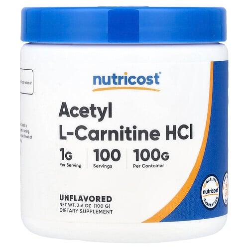 뉴트리코스트 Nutricost, 아세틸 L-카르니틴 HCl, 무맛, 100g(3.6oz) 상품 이미지