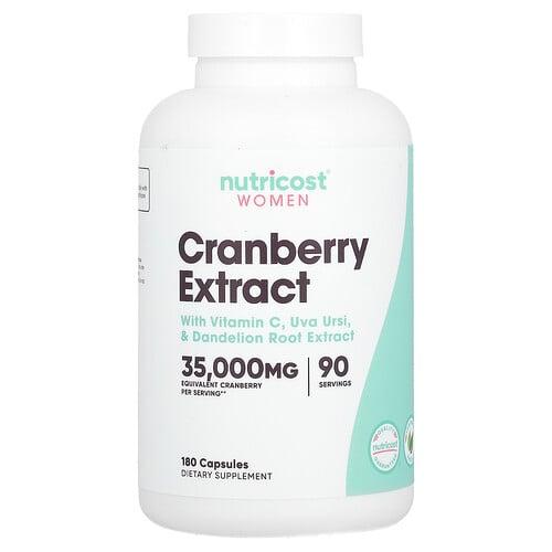 뉴트리코스트 Nutricost, 여성용, 크랜베리 추출물, 캡슐 180정