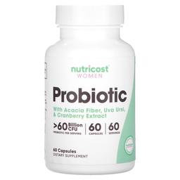 뉴트리코스트 Nutricost, 여성, 프로바이오틱, 600억CFU, 캡슐 60정