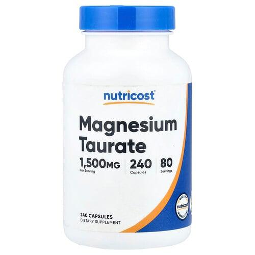 뉴트리코스트 Nutricost, 마그네슘타우레이트, 캡슐 240정(캡슐 1정당 500mg) 상품 이미지