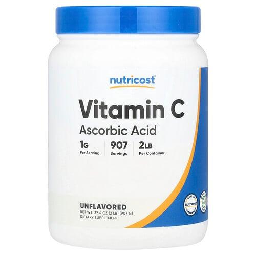 뉴트리코스트 Nutricost, 비타민C, 무맛, 907g(32.4oz)