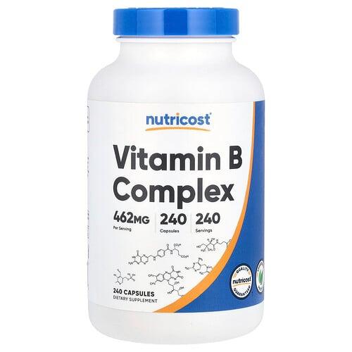 뉴트리코스트 Nutricost, 비타민B 복합체, 462mg, 캡슐 240정