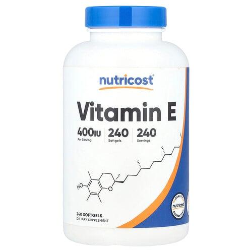 뉴트리코스트 Nutricost, 비타민E, 180mg(400IU), 소프트젤 240정 상품 이미지