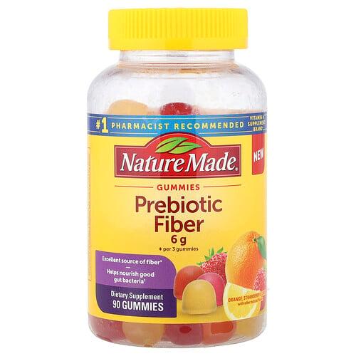 네이쳐메이드 Nature Made, 프리바이오틱 섬유소 구미젤리, 오렌지, 딸기 & 레몬, 구미젤리 90개