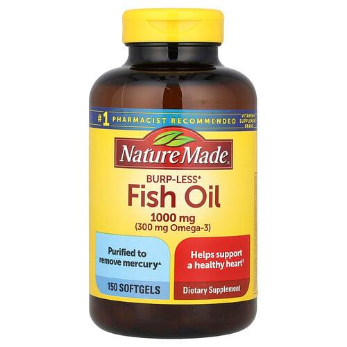 네이쳐메이드 Nature Made, 피쉬 오일, 트림 방지, 1,000mg, 소프트젤 150정