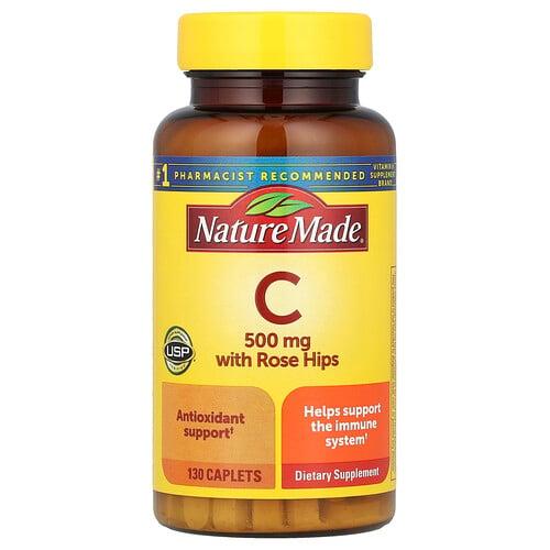네이쳐메이드 Nature Made, 로즈힙 함유 비타민C, 500mg, 130정