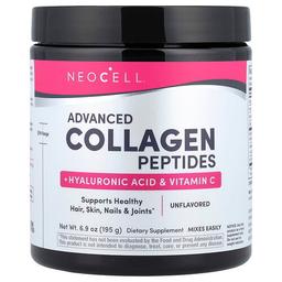 네오셀 NeoCell, 어드밴스드 콜라겐 펩타이드 + 히알루론산 및 비타민C, 무맛, 195g(6.9oz)