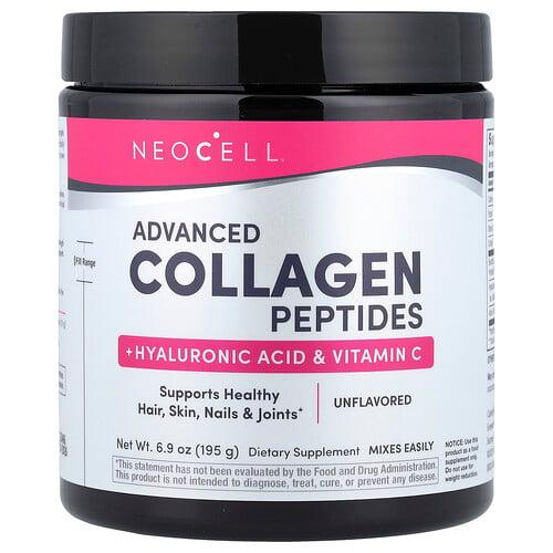네오셀 NeoCell, 어드밴스드 콜라겐 펩타이드 + 히알루론산 및 비타민C, 무맛, 195g(6.9oz) 상품 이미지