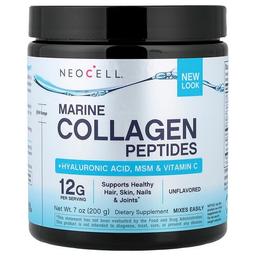 네오셀 NeoCell, 마린 콜라겐 펩타이드, 히알루론산, MSM, 비타민C, 무맛, 200g(7oz)