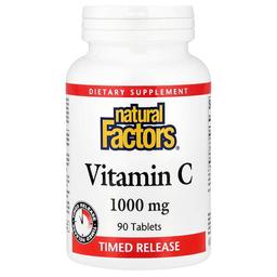 네츄럴 펙터스 Natural Factors, 비타민C, 서방형, 1,000mg, 90정