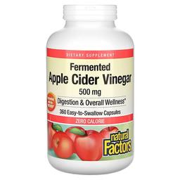 네츄럴 펙터스 Natural Factors, 애플 사이다 식초, 500mg, 캡슐 360정