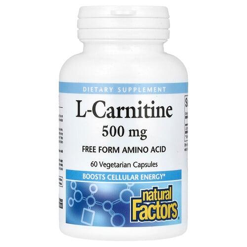 네츄럴 펙터스 Natural Factors, l-카르니틴, 500mg, 베지 캡슐 60정 상품 이미지