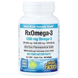네츄럴 펙터스 Natural Factors, Rx오메가-3, 소프트젤 60정(소프트젤 1정당 630mg)
