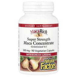 네츄럴 펙터스 Natural Factors, Maca Rich®, 한국 인삼 함유 마카 농축물, 초강력, 베지 캡슐 90정