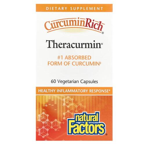 네츄럴 펙터스 Natural Factors, Curcuminrich®, Theracurmin®, 30mg, 베지 캡슐 60정