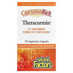 네츄럴 펙터스 Natural Factors, CurcuminRich, Theracurmin, 30mg, 베지 캡슐 30정