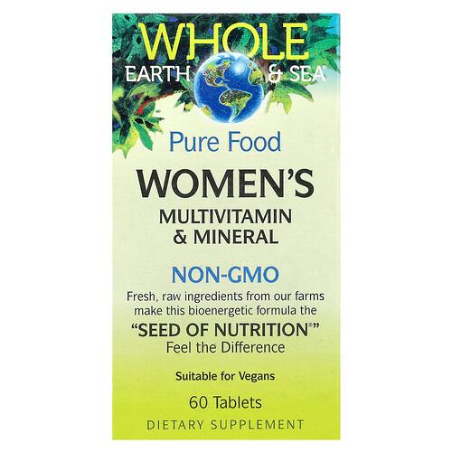 네츄럴 펙터스 Natural Factors, Whole Earth & Sea®, 여성용 종합비타민 및 미네랄, 60정 상품 이미지