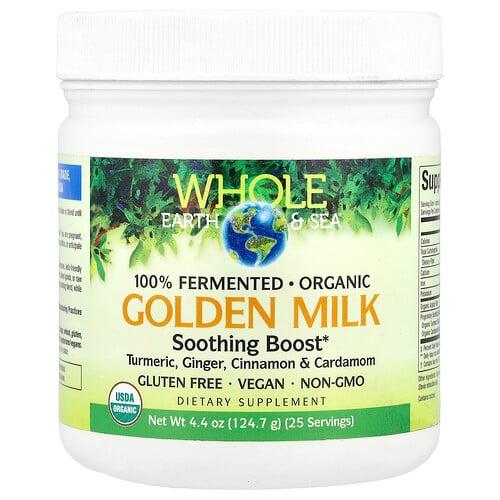 네츄럴 펙터스 Natural Factors, Whole Earth & Sea®, 골든 밀크 수딩 부스트, 124.7g(4.4oz)