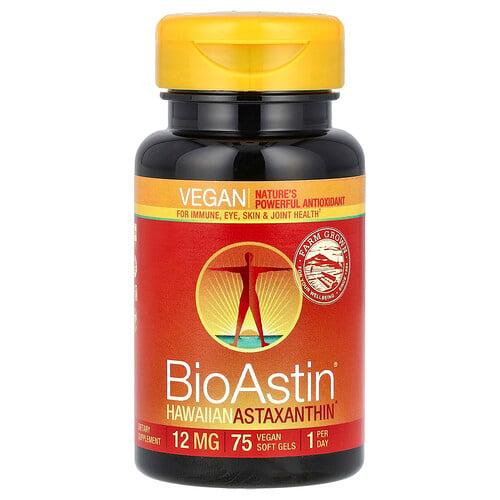 뉴트렉스 하와이 Nutrex Hawaii, BioAstin®, 하와이산 아스타잔틴, 12mg, 비건 소프트젤 75정
