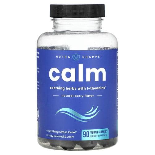 뉴트라챔스 NutraChamps, Calm, 천연 베리 맛, 비건 구미젤리 90개