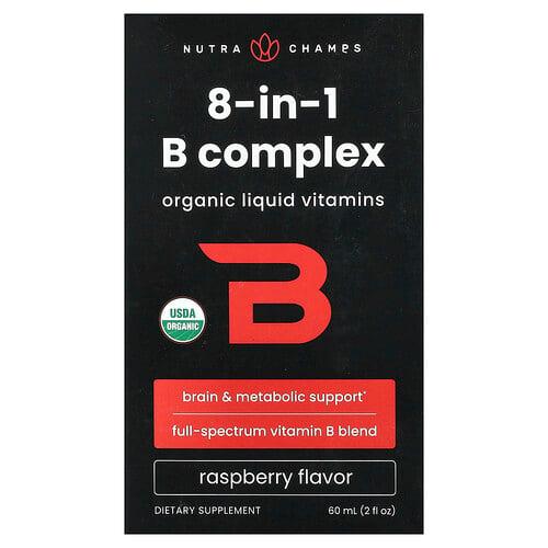 뉴트라챔스 NutraChamps, 8-In-1 B 복합체, 라즈베리, 60ml(2fl oz)