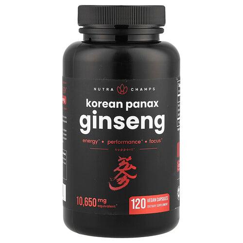 뉴트라챔스 NutraChamps, 한국산 인삼, 베지 캡슐 120정(캡슐당 532.5mg)