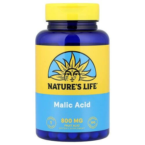 네츄럴 라이프 Nature's Life, 말산, 800mg, 베지 캡슐 100정