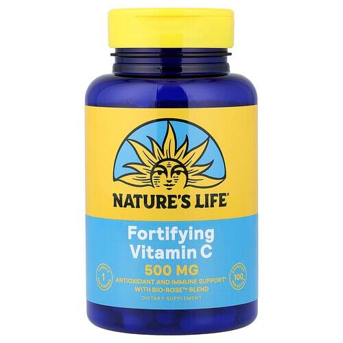 네츄럴 라이프 Nature's Life, 강화 비타민C, 캡슐 100정