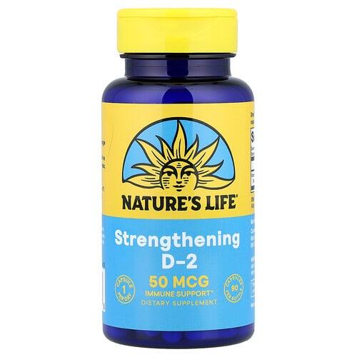 네츄럴 라이프 Nature's Life, 비타민D-2, 50mcg(2,000IU), 베지 캡슐 90정