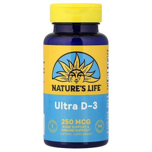 네츄럴 라이프 Nature's Life, Ultra D-3, 250mcg, 소프트젤 100정