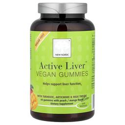 뉴 노르딕 US New Nordic, Active Liver™ 비건 구미젤리, 복숭아/망고, 구미젤리 60개