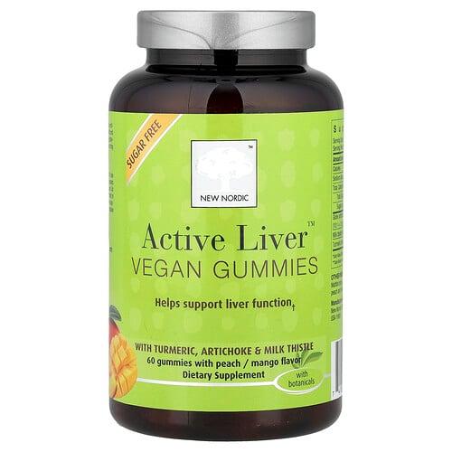 뉴 노르딕 US New Nordic, Active Liver™ 비건 구미젤리, 복숭아/망고, 구미젤리 60개 상품 이미지
