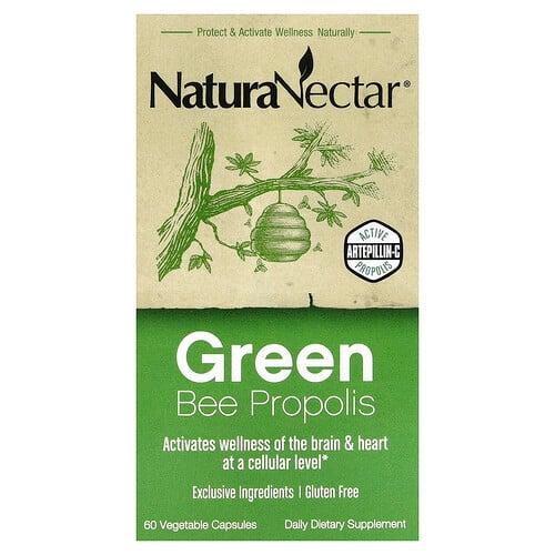 네츄라넥타 NaturaNectar, 그린 꿀벌 프로폴리스, 베지 캡슐 60정