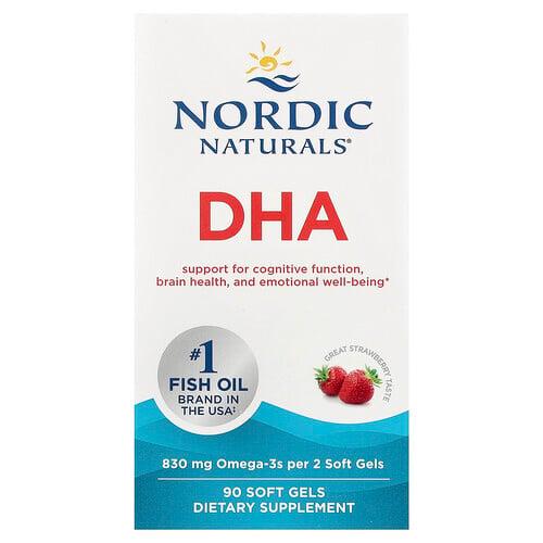 노르딕 네츄럴 프로페셔날 Nordic Naturals, DHA, 딸기 맛, 소프트젤 90정
