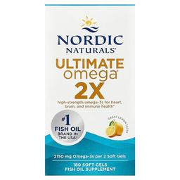 노르딕 네츄럴 프로페셔날 Nordic Naturals, Ultimate Omega® 2X, 그레이트 레몬, 소프트젤 180정(소프트젤 1정당 1,075mg)