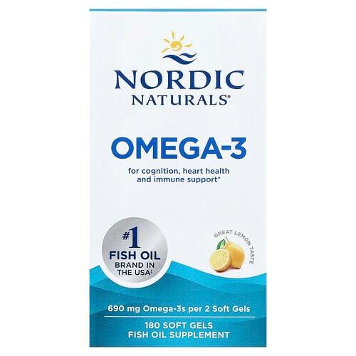 노르딕 네츄럴 프로페셔날 Nordic Naturals, 오메가3, 레몬 맛, 소프트젤 180정(소프트젤당 345mg) 상품 이미지
