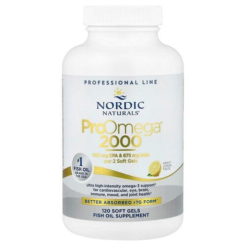 노르딕 네츄럴 프로페셔날 Nordic Naturals, ProOmega® 2000, 레몬 맛, 소프트젤 120정(소프트젤 1정당 1,075mg)