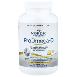 노르딕 네츄럴 프로페셔날 Nordic Naturals, ProOmega®-D, 상큼한 레몬, 소프트젤 180정