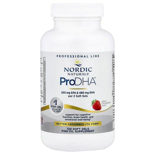노르딕 네츄럴 프로페셔날 Nordic Naturals, ProDHA™, 딸기맛, 소프트젤 120정(소프트젤 1정당 250mg) 상품 이미지