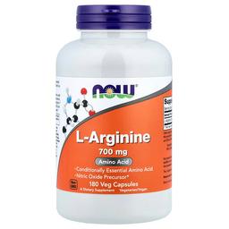나우푸드 NOW Foods, L-아르기닌, 700mg, 베지 캡슐 180정