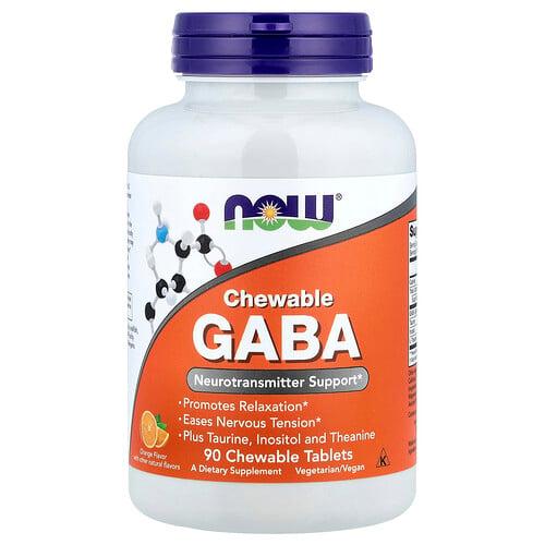 나우푸드 NOW Foods, 츄어블 GABA, 오렌지 맛, 츄어블 90정