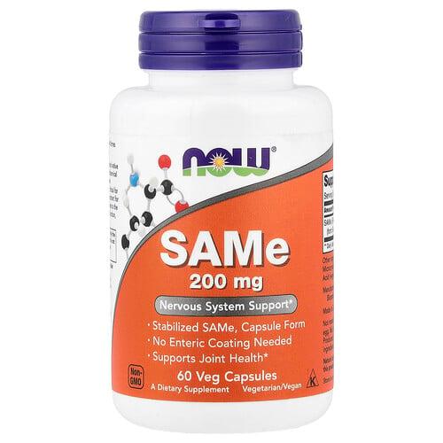 나우푸드 NOW Foods, SAMe, 200mg, 베지 캡슐 60정