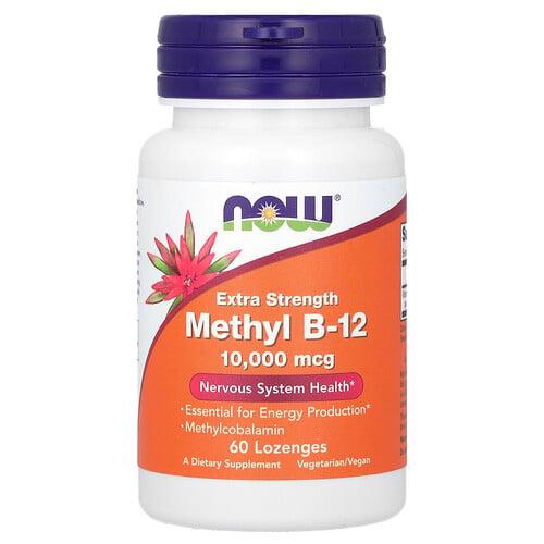 나우푸드 NOW Foods, 메틸 B-12, 10,000mcg, 사탕 정제 60정
