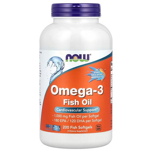 나우푸드 NOW Foods, 오메가3 피쉬 오일, 1,000mg, 피쉬 소프트젤 200정