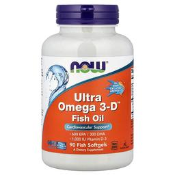 나우푸드 NOW Foods, Ultra Omega 3-D™ 피쉬 오일, 피쉬 소프트젤 90정