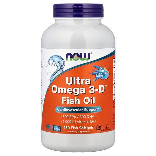 나우푸드 NOW Foods, Ultra Omega 3-D™ 피쉬 오일, 피쉬 소프트젤 180정